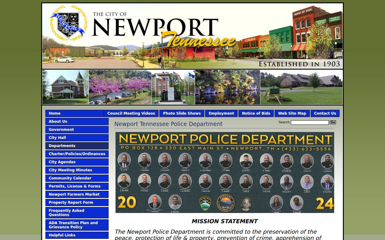 Newport Police information for city traffic warrant and service records