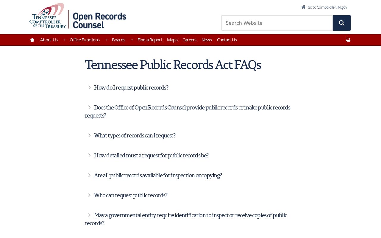 Cocke County warrant record access rules from Tennessee's public records FAQ